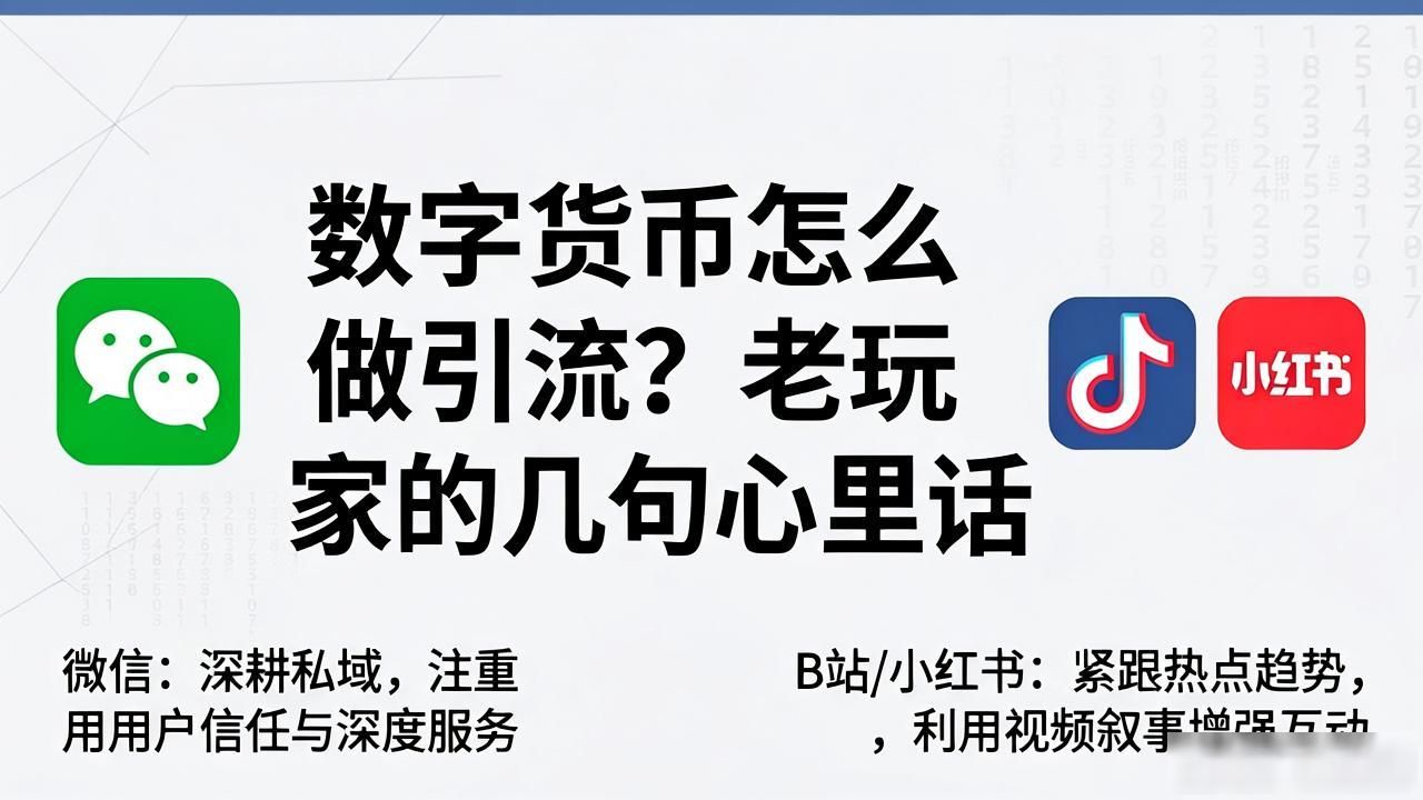 数字货币怎么做引流?老玩家的几句心里话